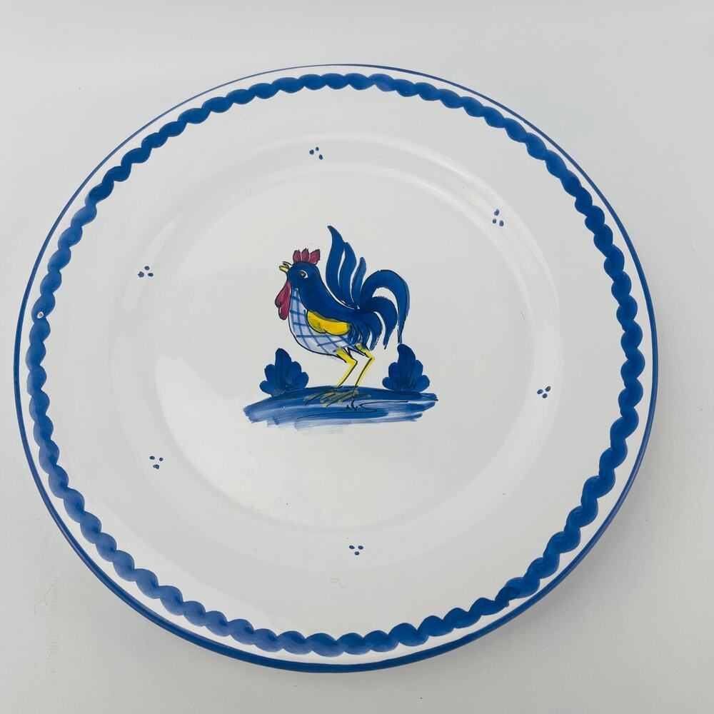 Blue Rooster Ceramic  Italy 11” Round Serving Plate Platter